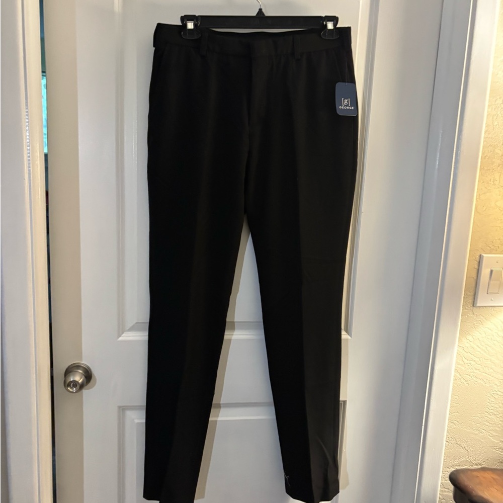 Men's George Black Dress Pants - Slim Fit Sz 34X34 NWT